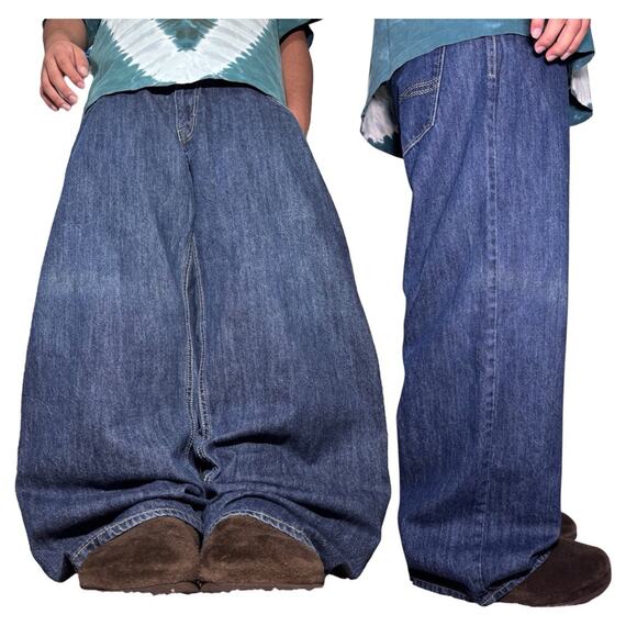 Baggy Avirex Jeans Men 40x30 Y2K Skater Wide Leg Loose Fit - Picture 1 of 13